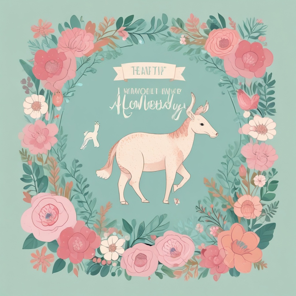 Mother's Day card design with animals