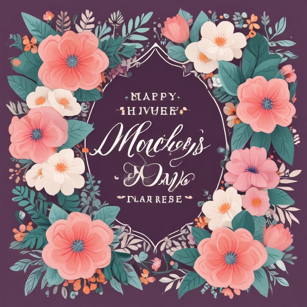 Mother's Day message card floral design